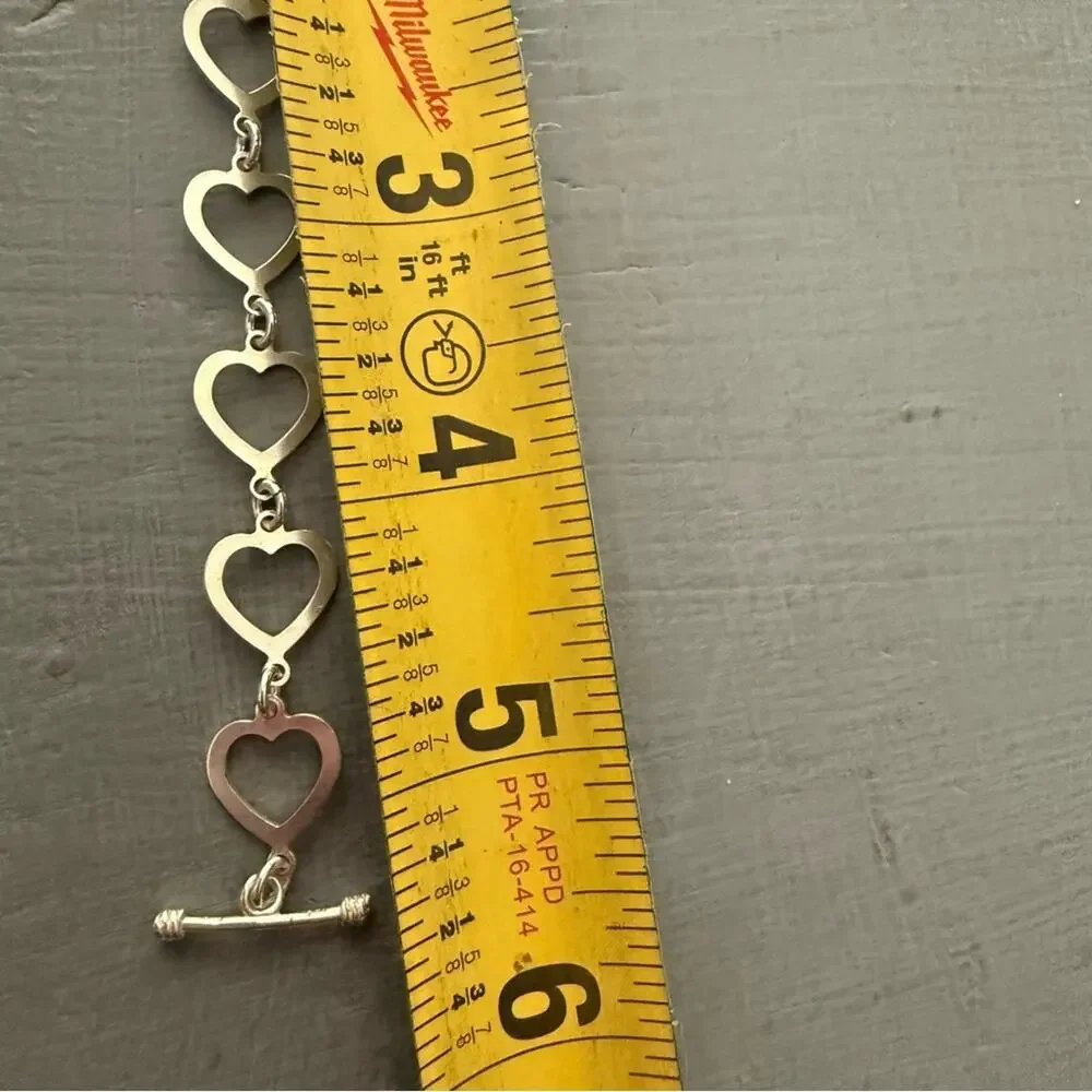 925 Sterling Silver Childs Heart Toggle Bracelet